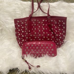 Authentic Jimmy Choo totes bag and matching wallet
